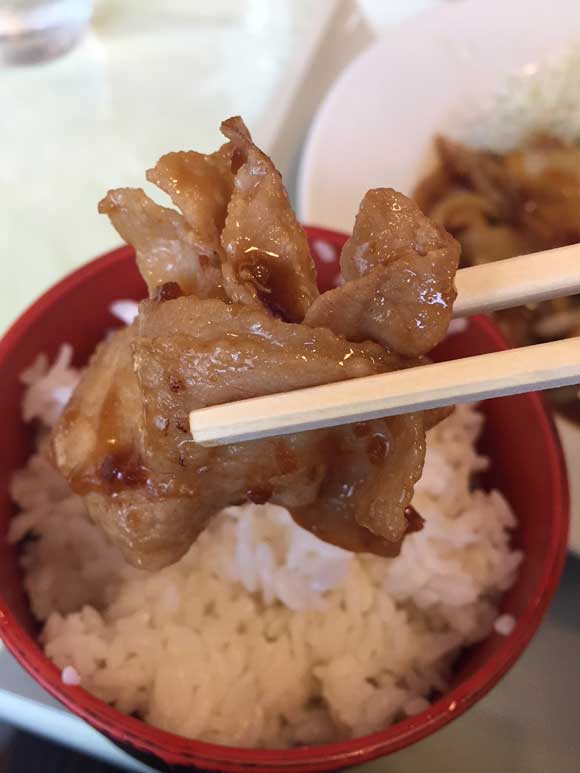 レストラン「コルネット」のポーク生姜焼き定食はライスに良く合う